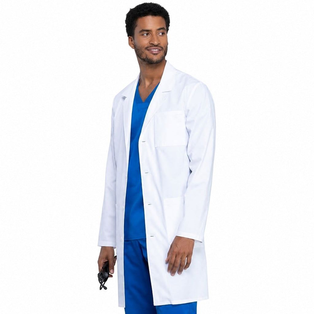 Bata médica repelente Cherokee WW410AB Workwear Revolution para hombre Blanca, vista 3 de la prenda