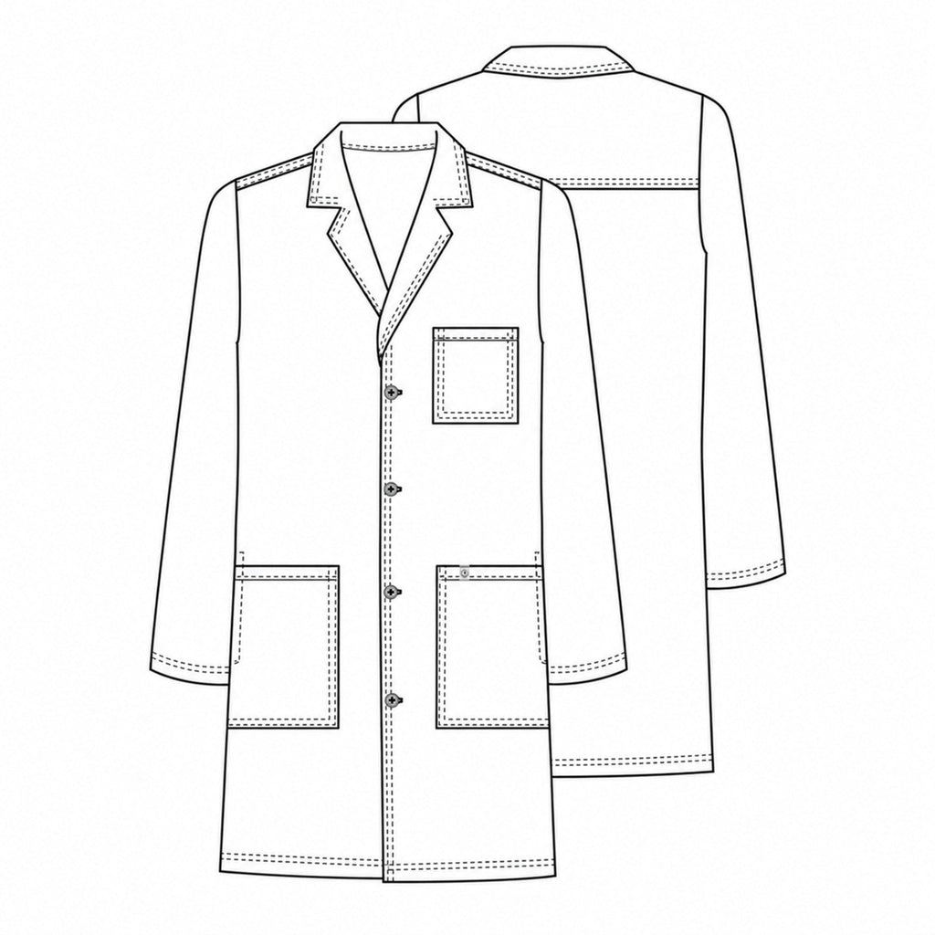 Bata médica repelente Cherokee WW410AB Workwear Revolution para hombre talla extra Blanca, vista 5 de la prenda