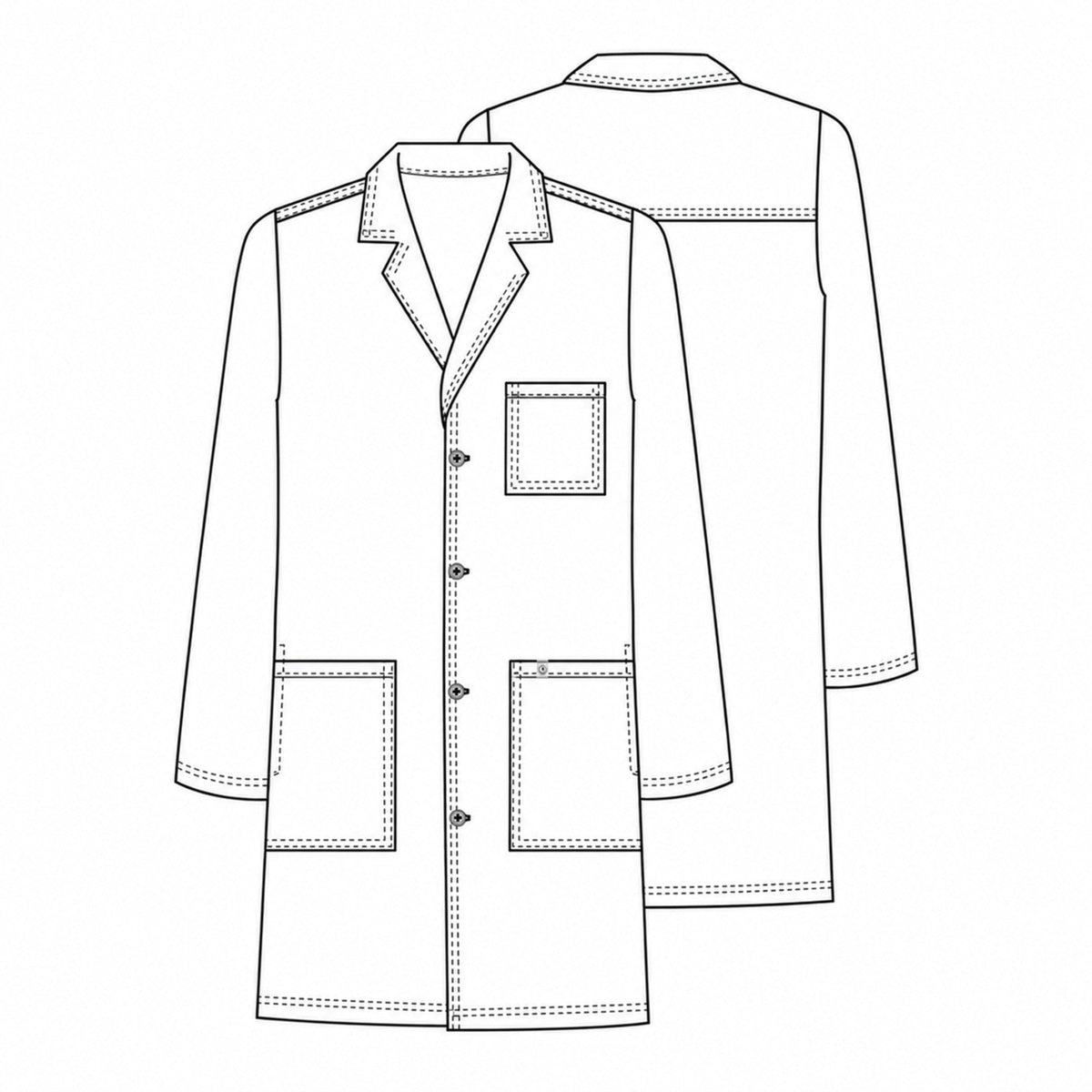 Bata médica repelente Cherokee WW410AB Workwear Revolution para hombre talla extra Blanca, vista 5 de la prenda | color:blanca