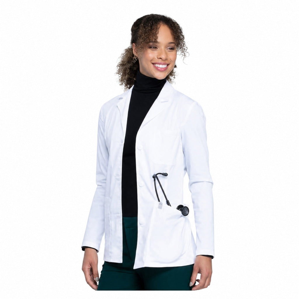 Bata médica repelente Cherokee WW450AB Workwear Revolution para mujer Blanca, vista 3 de la prenda