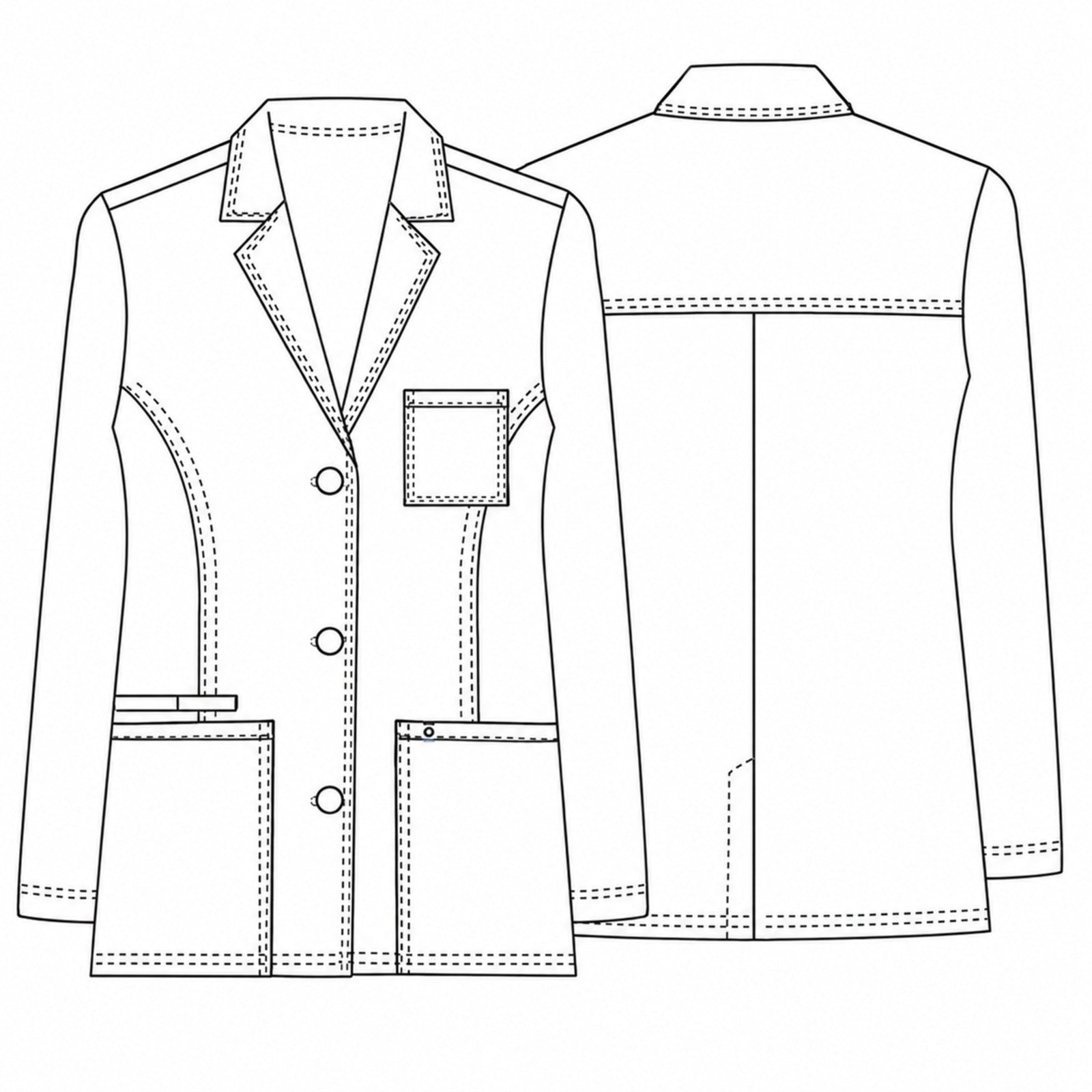 Bata médica repelente Cherokee WW450AB Workwear Revolution para mujer Blanca, vista 5 de la prenda | color:blanca