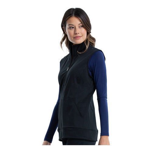 Chaleco clínico Cherokee WW521 Negro para mujer, vista 3 de la prenda | color:ww521-blk-negro