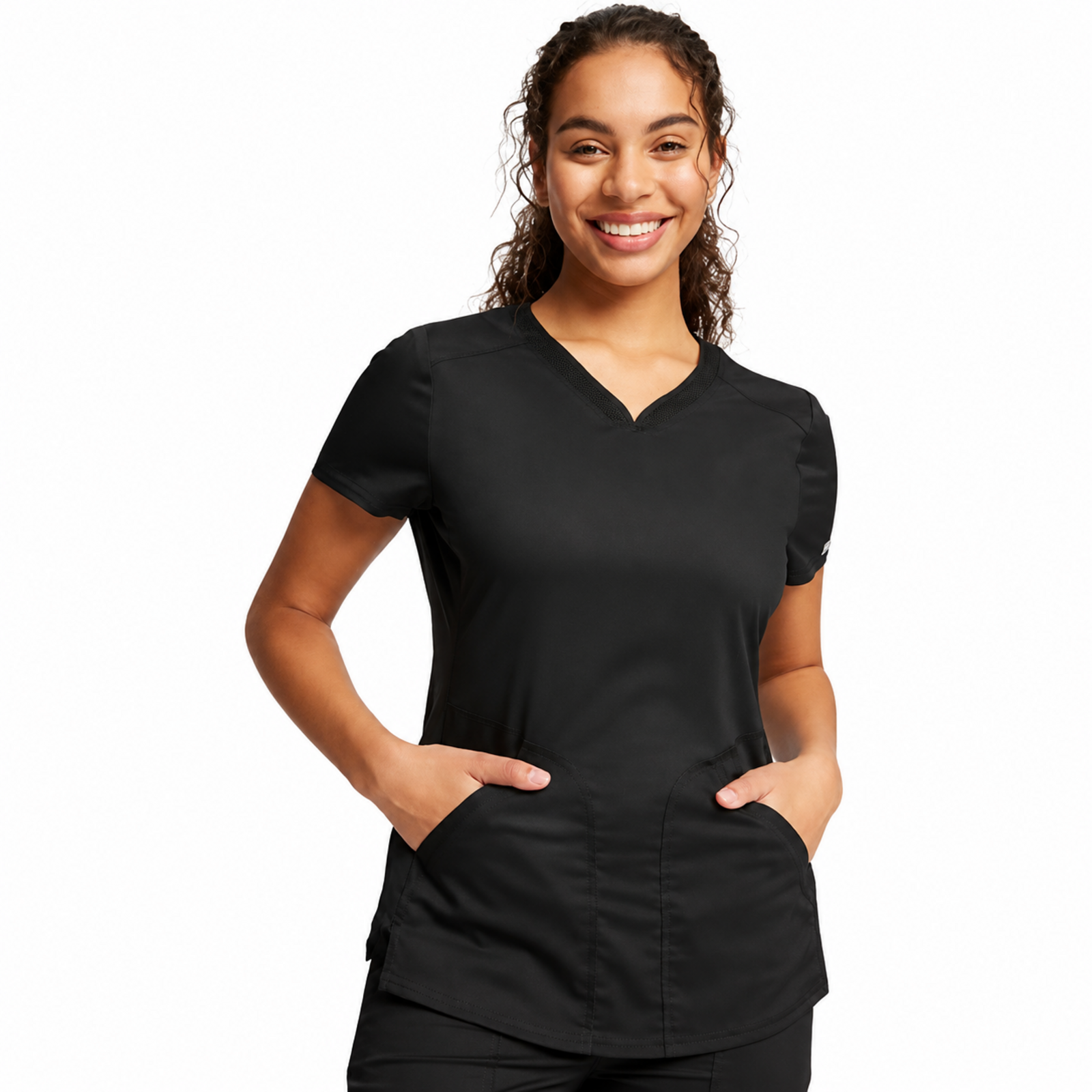 Filipina médica Cherokee Revolution WW601 para mujer color negro, vista frontal