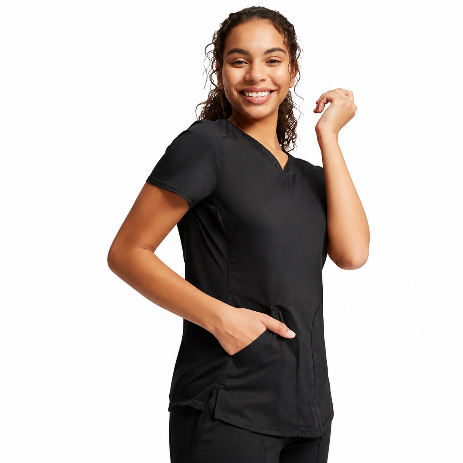 Filipina médica Cherokee Revolution WW601 para mujer color negro, vista en pose