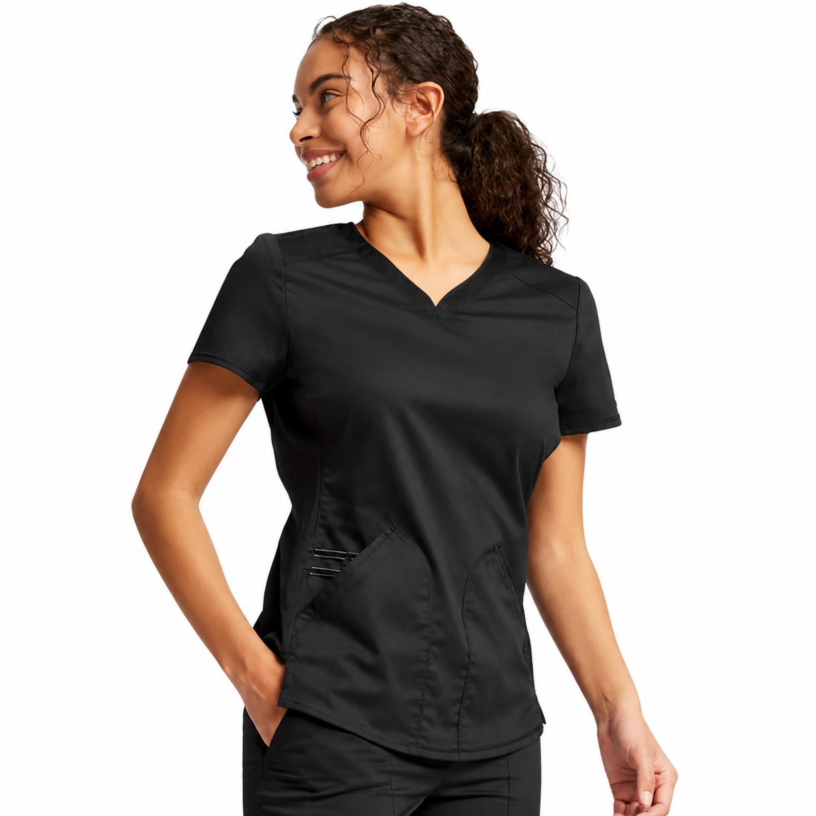 Filipina médica Cherokee Revolution WW601 para mujer color negro, vista lateral