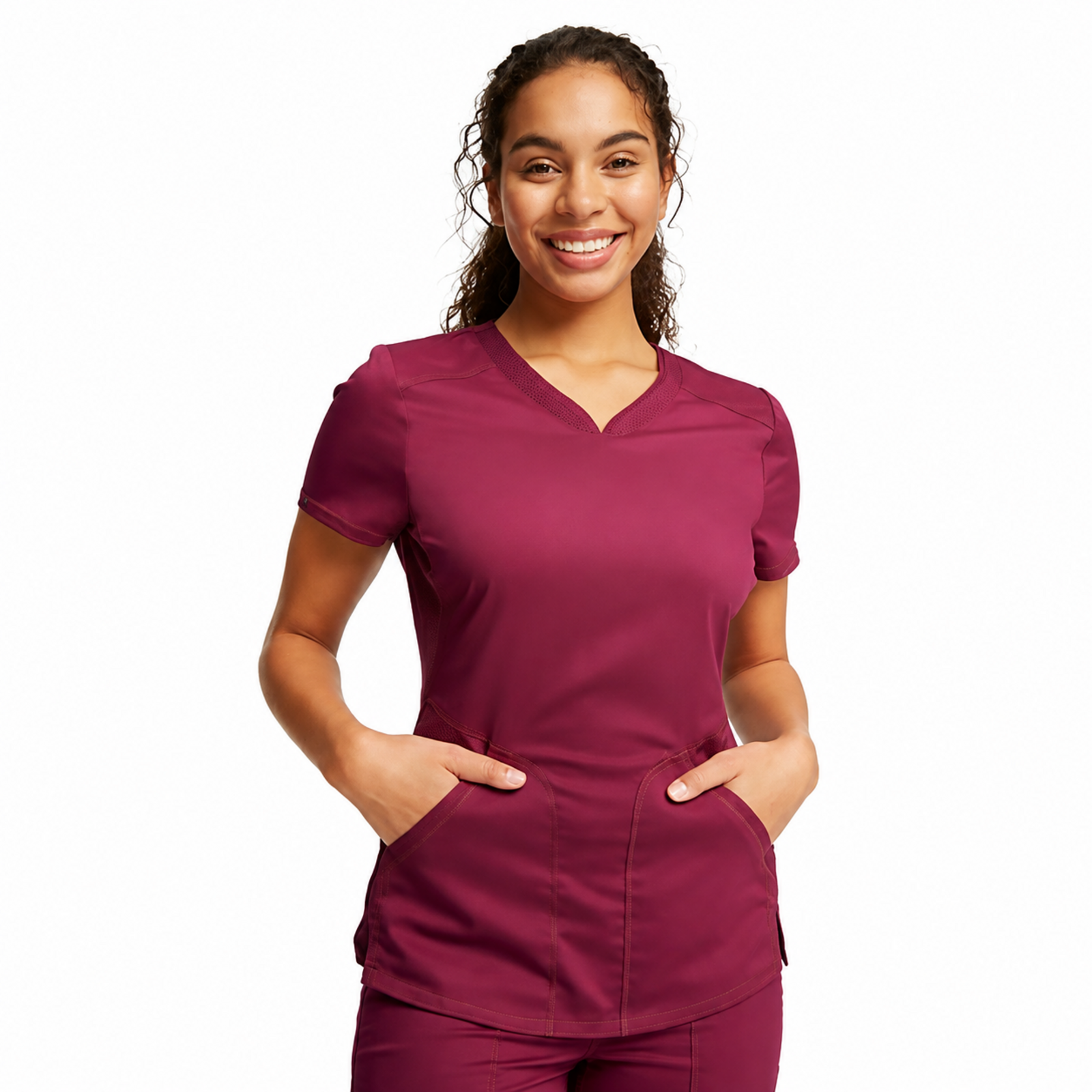 Filipina médica Cherokee Revolution WW601 para mujer color vino, vista frontal