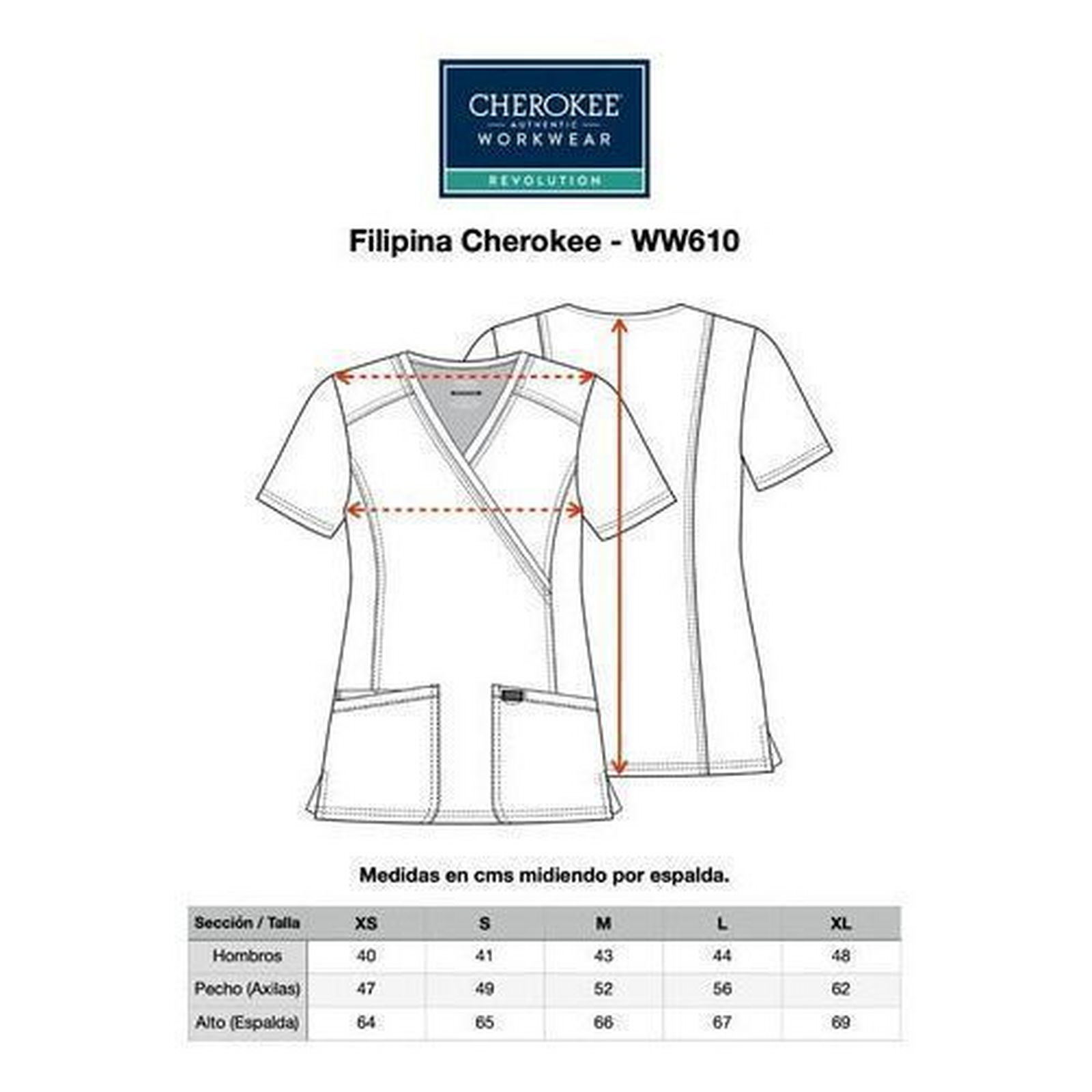 Guía de tallas Cherokee Revolution WW610