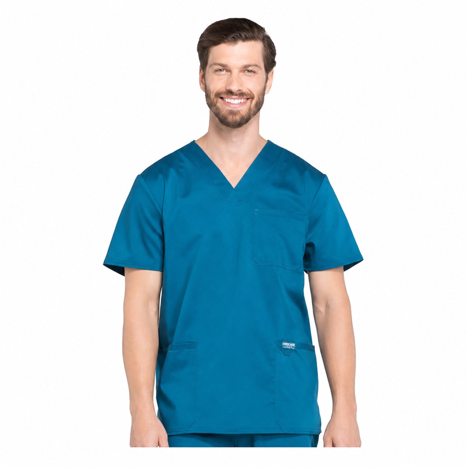 Filipina médica Cherokee WW670 para hombre color Azul Caribe, vista frontal | color:azul-caribe