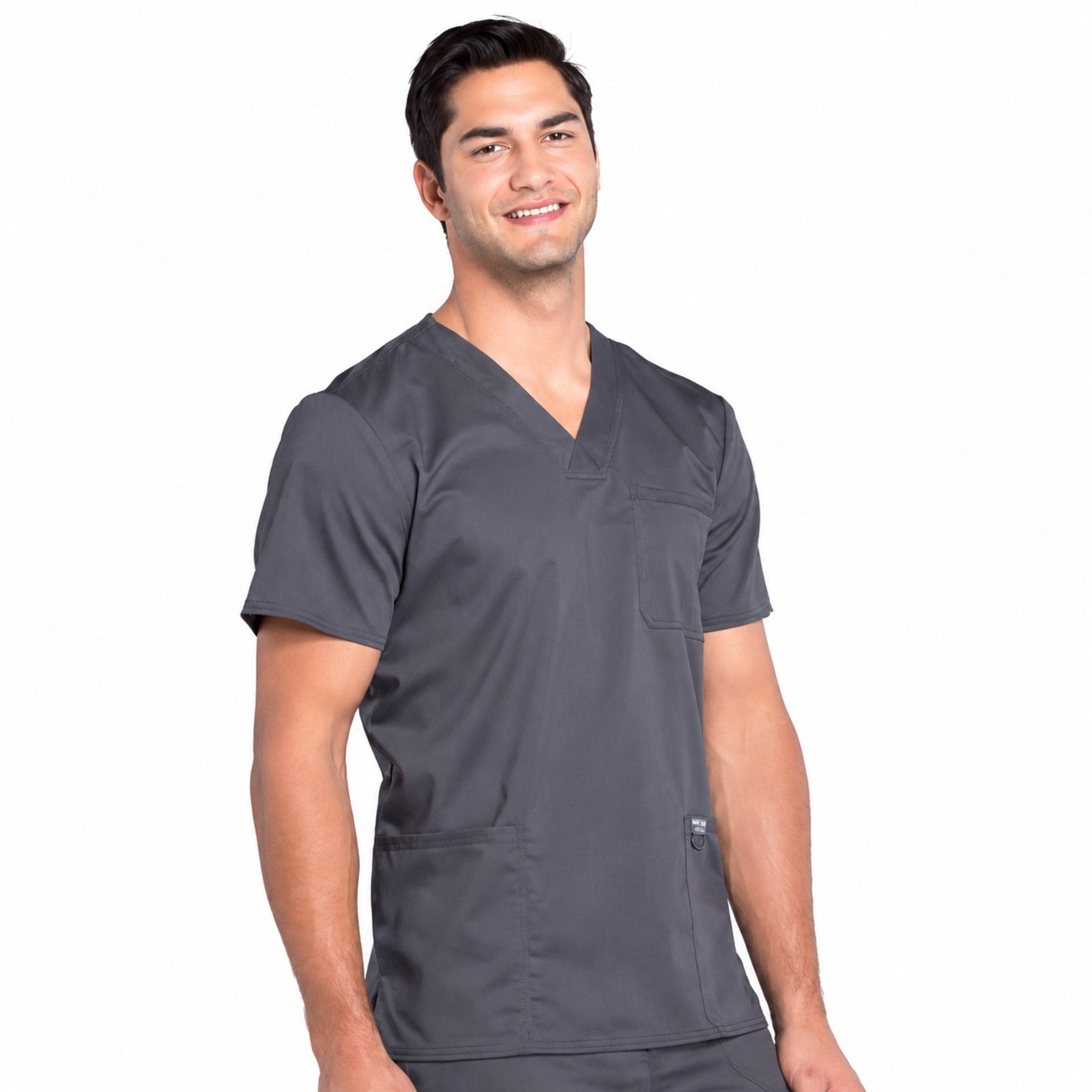 Filipina médica Cherokee WW670 para hombre color Gris Oxford, vista tres cuartos | color:gris-oxford