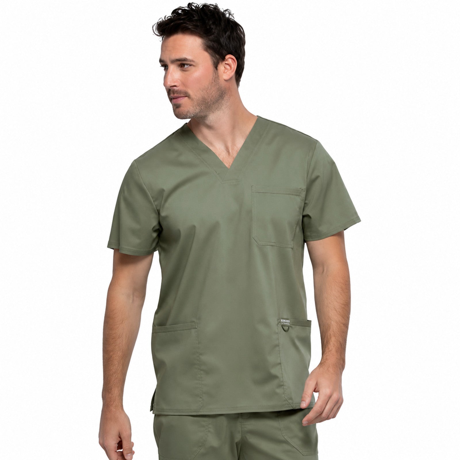 Filipina médica Cherokee WW670 para hombre color Verde Olivo, vista frontal | color:verde-olivo