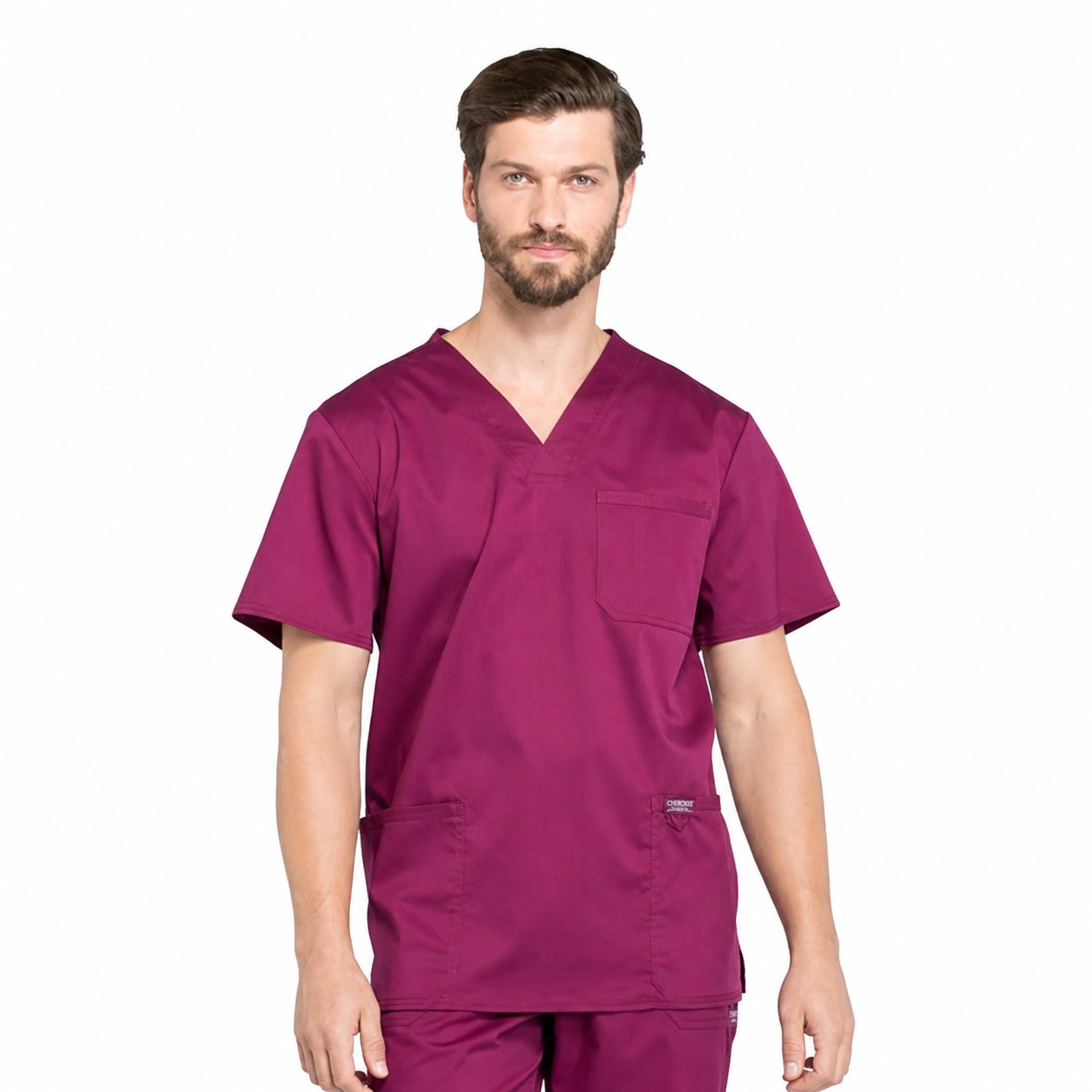 Filipina médica Cherokee WW670 para hombre color Vino, vista frontal | color:vino
