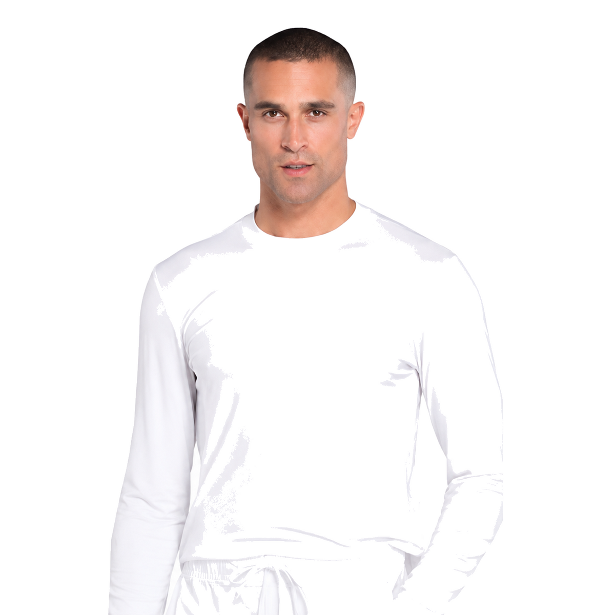 Playera quirúrgica Cherokee WW700 para hombre Blanca, vista frontal | color:blanca