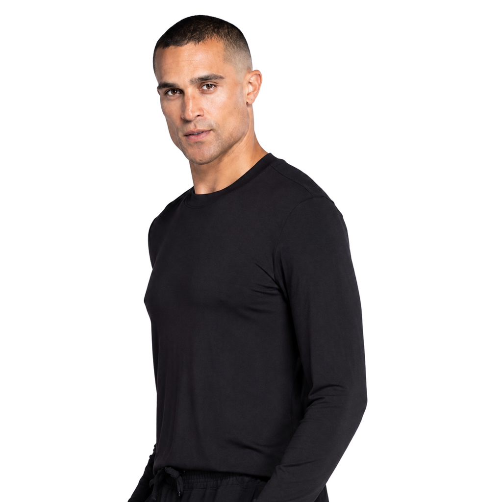 Playera quirúrgica Cherokee WW700 para hombre Negra, vista lateral