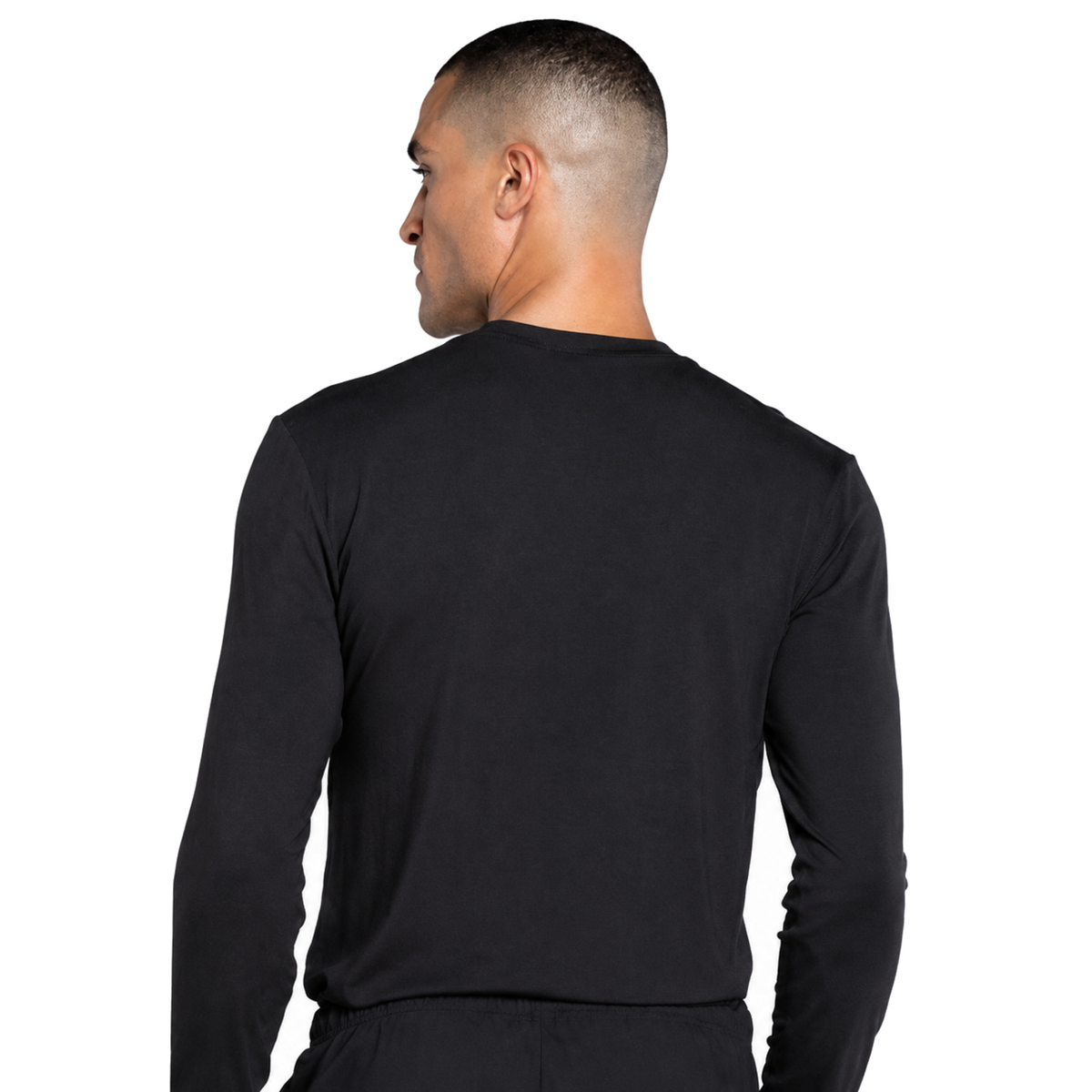 Playera quirúrgica Cherokee WW700 para hombre Negra, vista posterior | color:negra