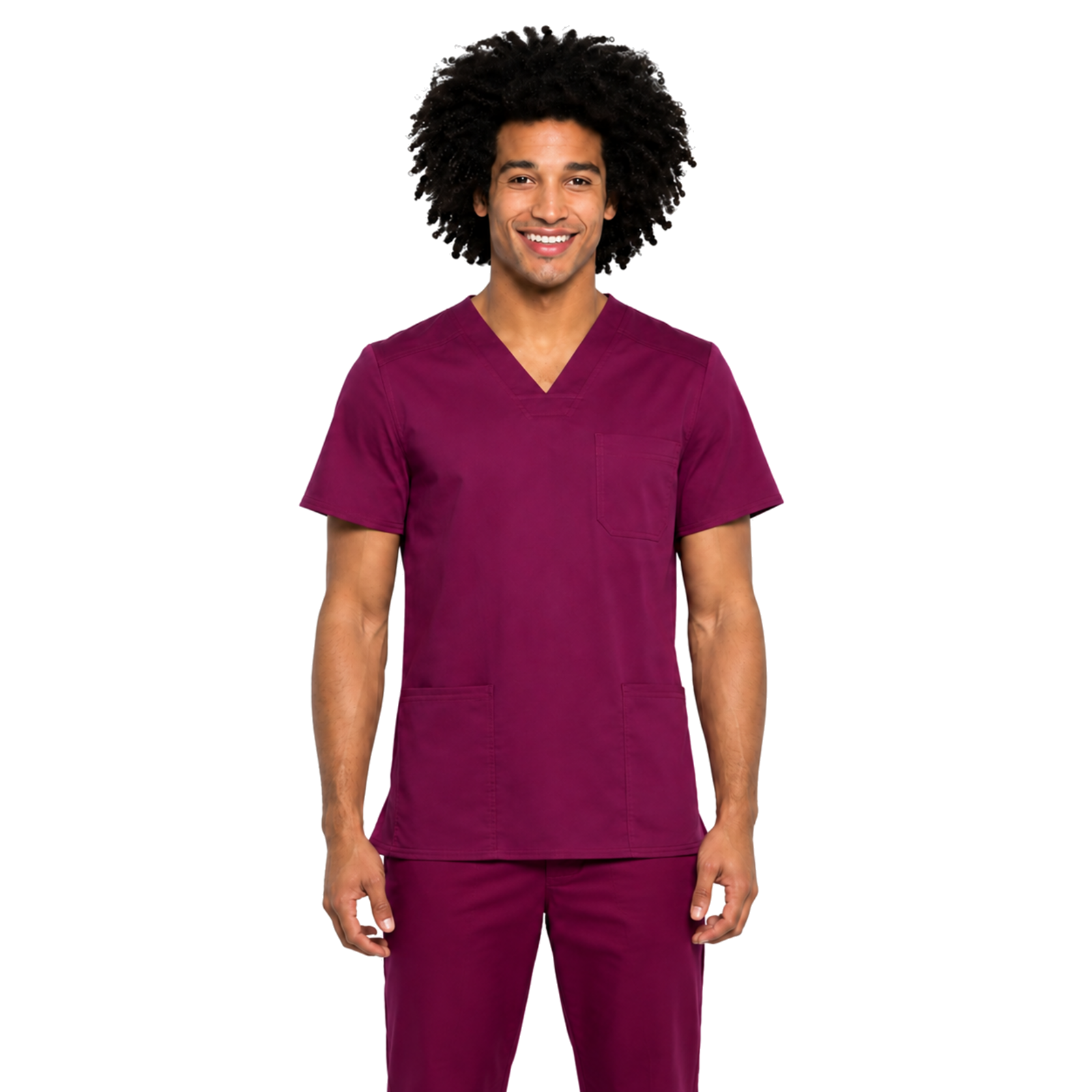 Filipina médica Cherokee WW760 para hombre Vino, frente con conjunto a tono desde muslos | color:vino