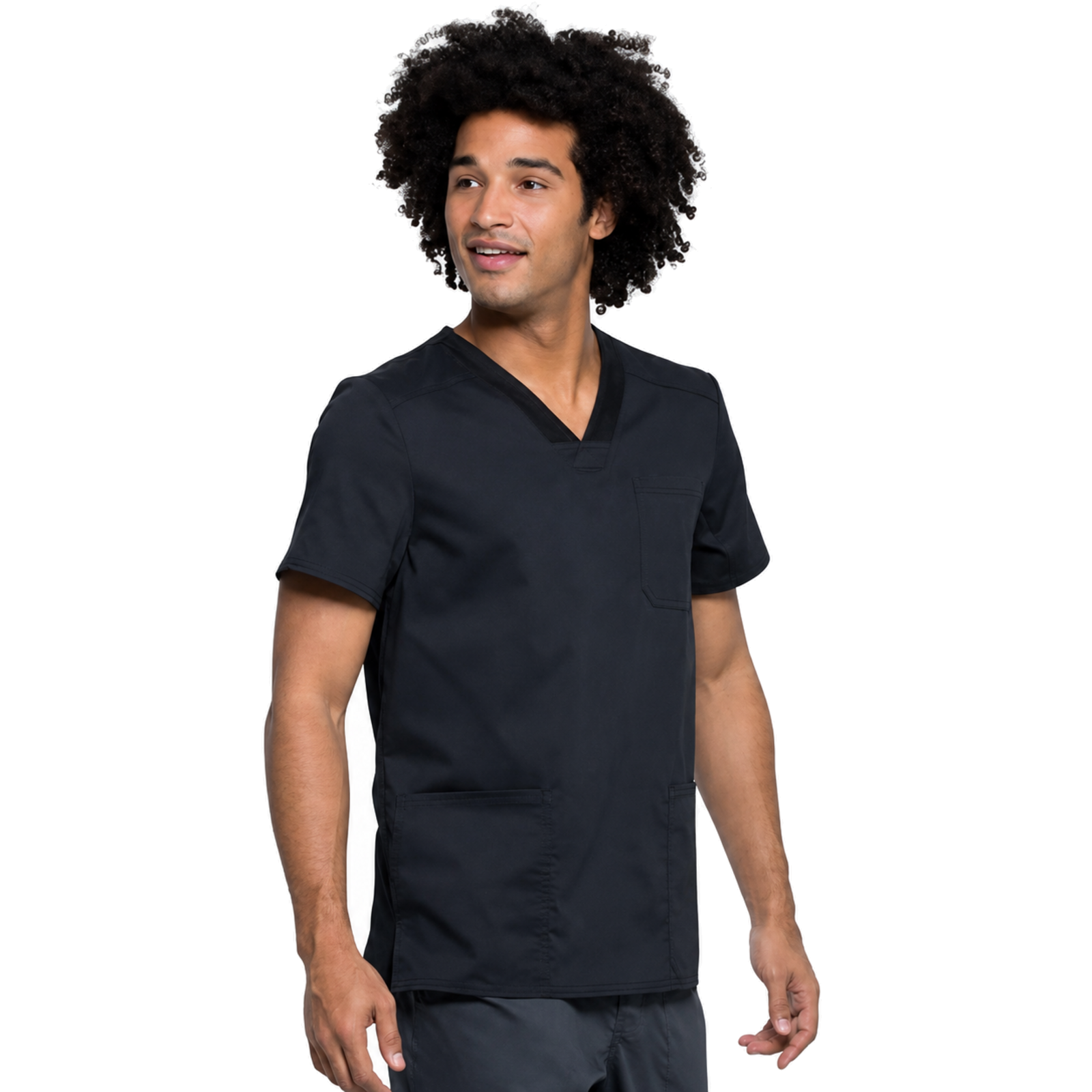 Filipina médica repelente Cherokee WW760 para hombre Negra, vista tres cuartos | color:negra