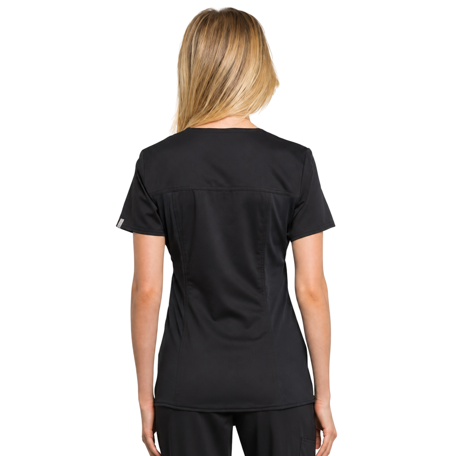 Filipina médica repelente Cherokee WW770 para mujer Negra, vista posterior desde muslos | color:negra