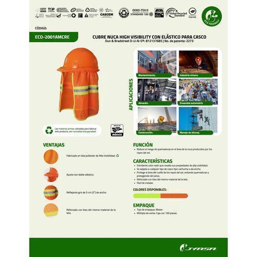 Cubrenuca Jyrsa Eco - 2001 Para Casco De Seguridad Industrial - Garufa Jeans