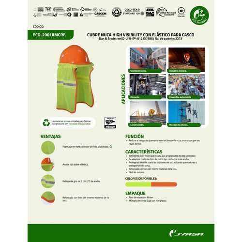 Cubrenuca Jyrsa Eco - 2001 Para Casco De Seguridad Industrial - Garufa Jeans