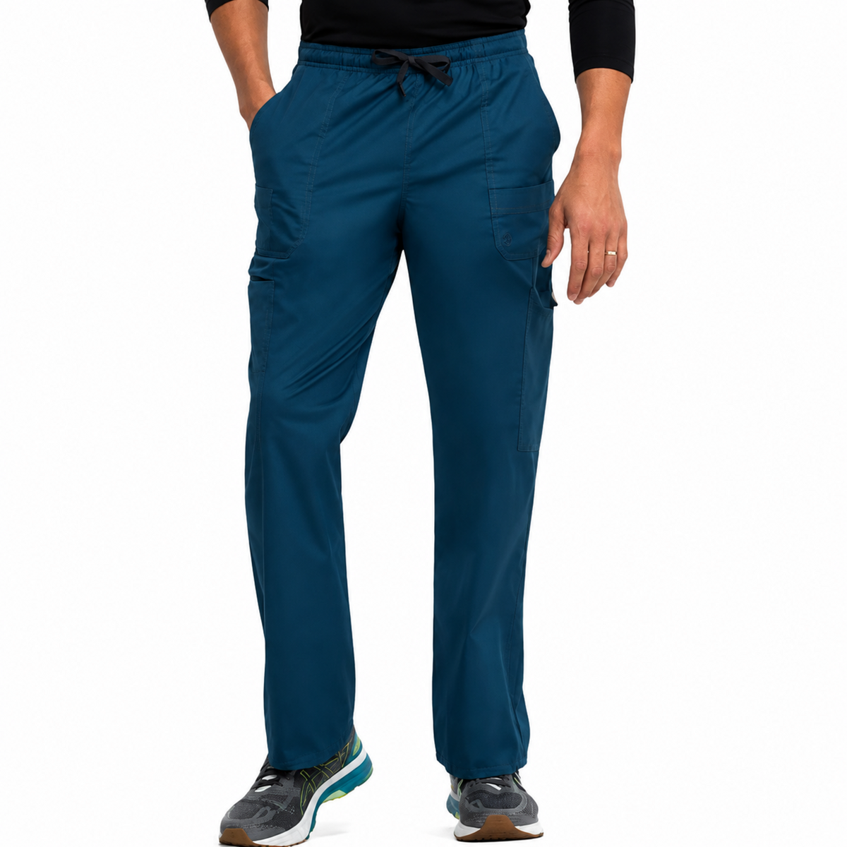 Pantalón quirúrgico Dickies 81003 Gen Flex para hombre Azul Caribe, vista frontal | color:azul-caribe