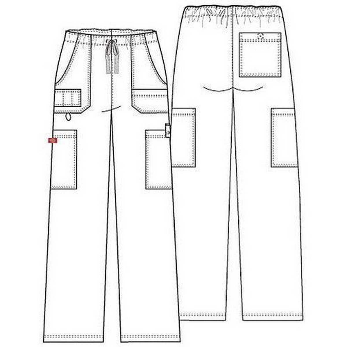 Pantalón quirúrgico Dickies 81003 Gen Flex para hombre Azul Rey, detalle de diseño | color:azul-rey