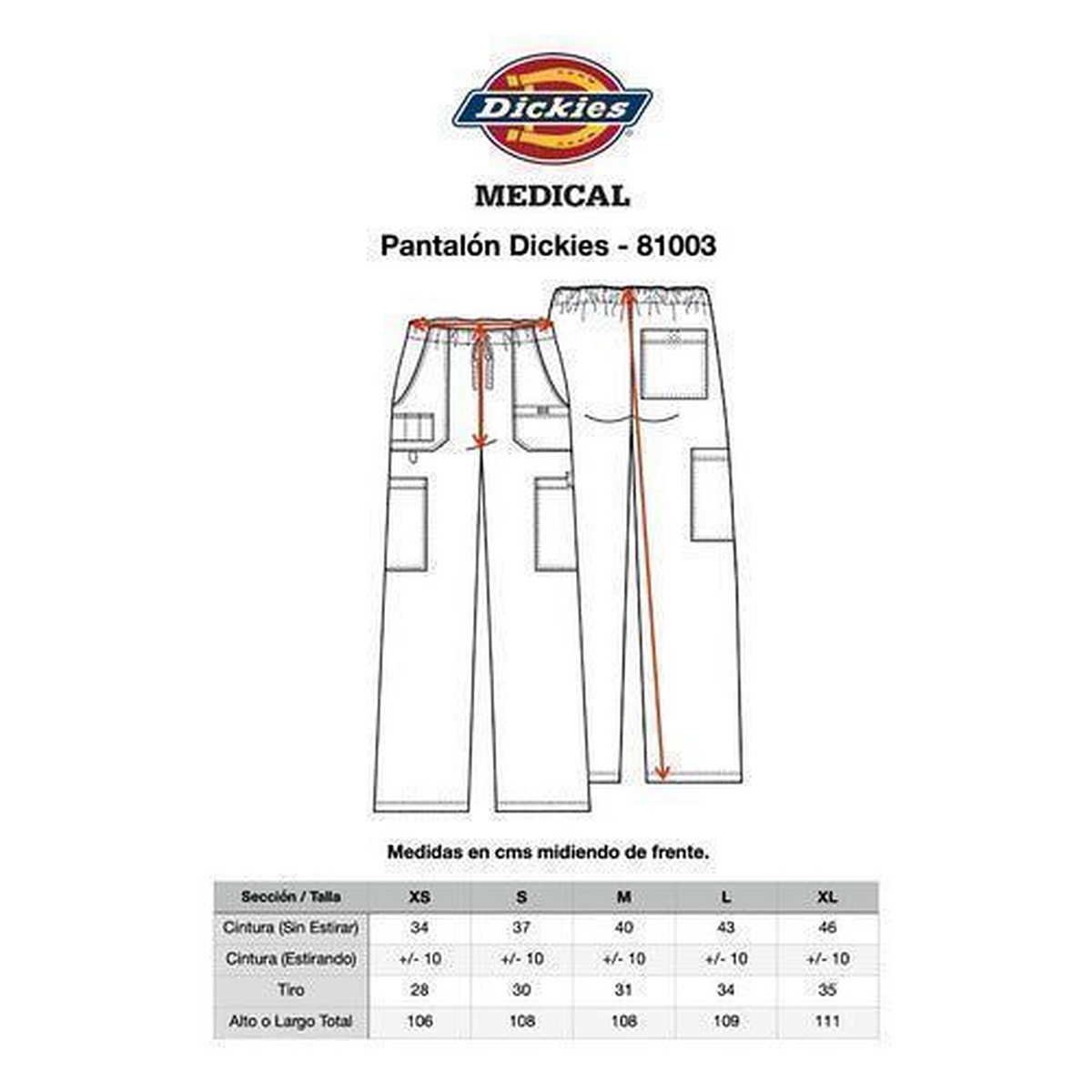 Pantalón quirúrgico Dickies 81003 Gen Flex para hombre Azul Rey, vista del producto | color:azul-rey