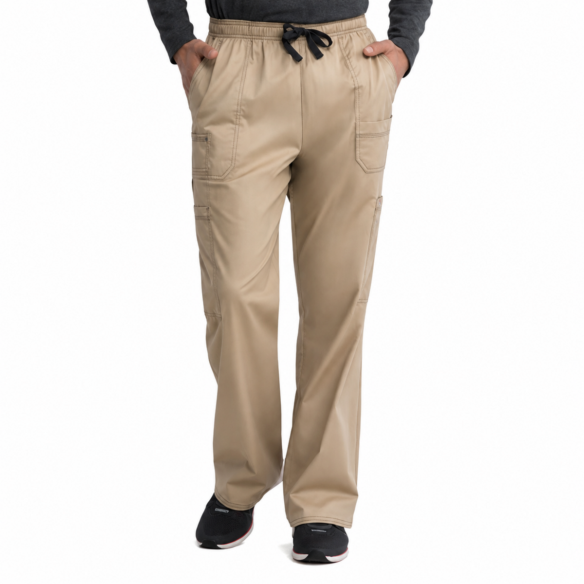 Pantalón quirúrgico Dickies 81003 Gen Flex para hombre Khaki, vista frontal | color:khaki