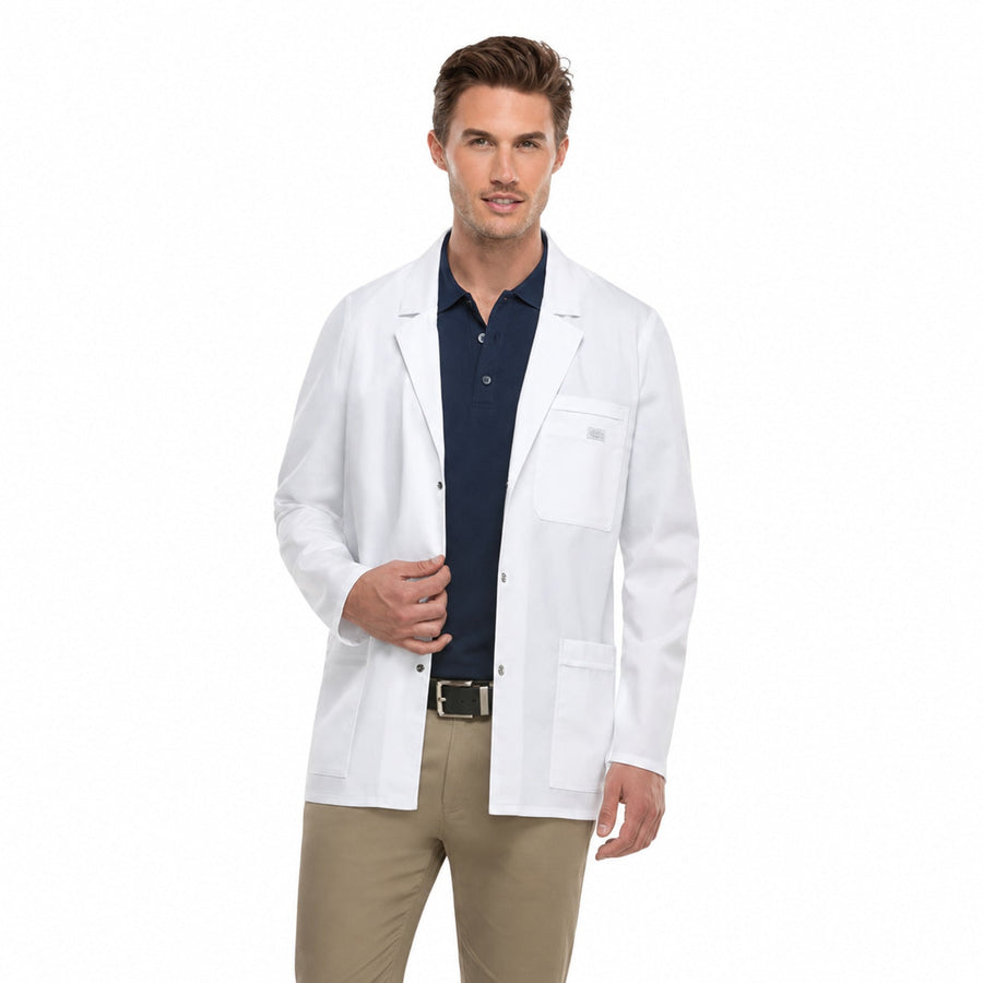 Bata médica Dickies 81403 para hombre blanca, vista frontal | color:blanca