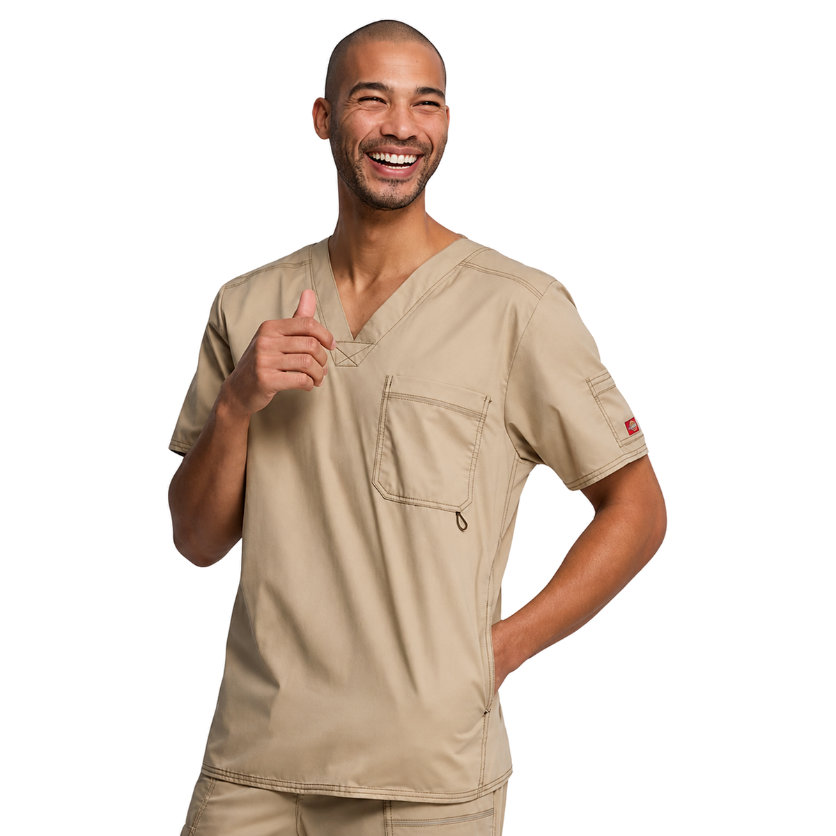 Filipina quirúrgica Dickies 81722 Gen Flex para hombre khaki, vista frontal | color:khaki