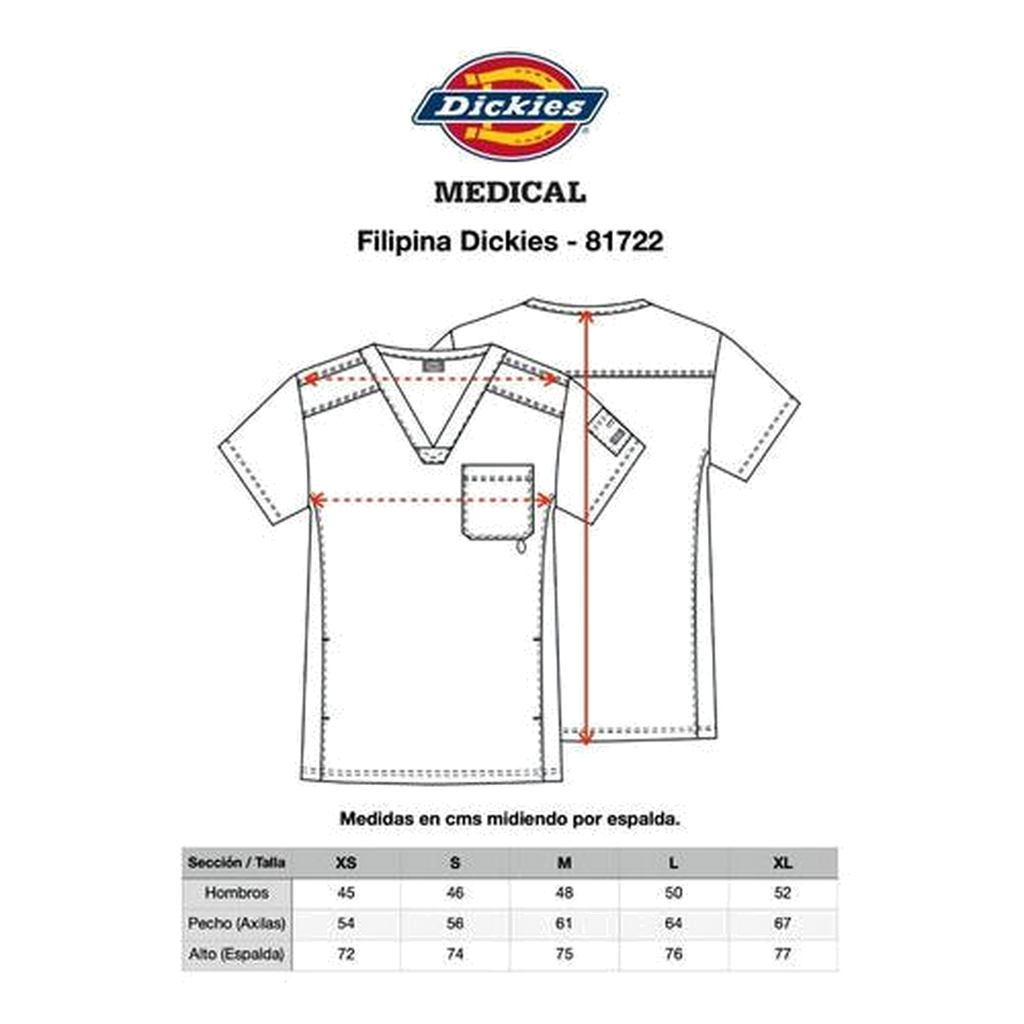 Filipina quirúrgica Dickies 81722 Gen Flex para hombre negra, ficha técnica