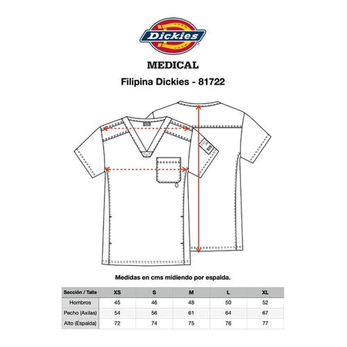 Filipina quirúrgica Dickies 81722 Gen Flex para hombre negra, ficha técnica | color:negra