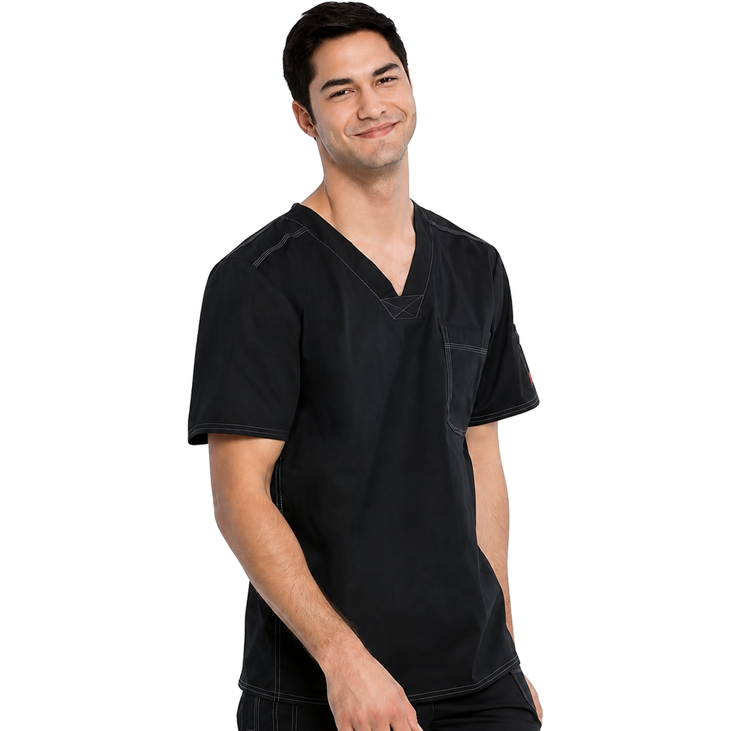 Filipina quirúrgica Dickies 81722 Gen Flex para hombre negra, vista lateral
