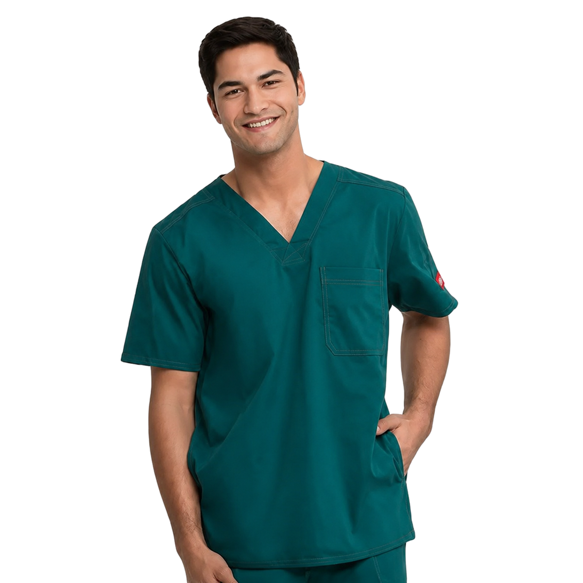 Filipina quirúrgica Dickies 81722 Gen Flex para hombre verde botella, vista frontal | color:verde-botella