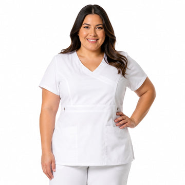 Filipina quirúrgica Dickies 817355 Gen Flex para mujer tallas extras blanca, vista frontal | color:blanca