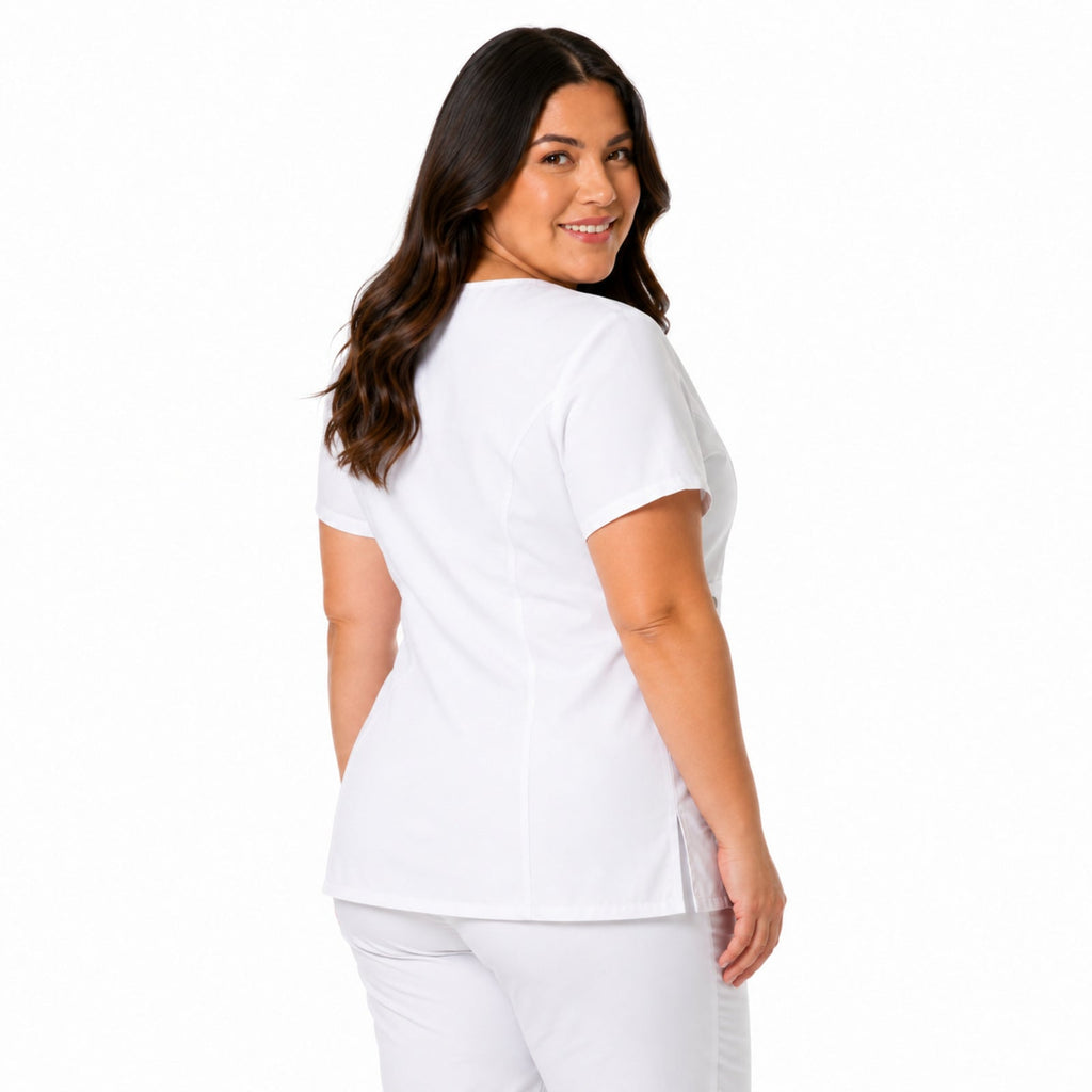 Filipina quirúrgica Dickies 817355 Gen Flex para mujer tallas extras blanca, vista posterior