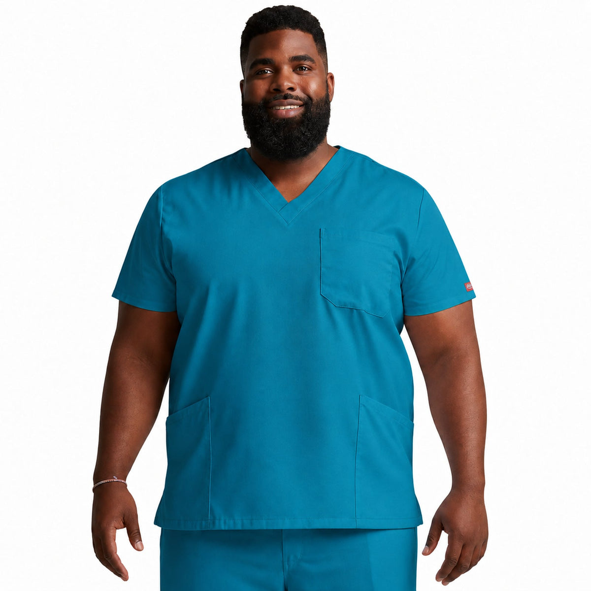 Filipina quirúrgica Dickies 81906 para hombre talla extra en color Azul Caribe, vista frente | color:azul-caribe