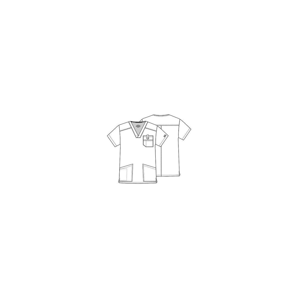Filipina quirúrgica Dickies 81906 para hombre talla extra en color Blanca, detalle de diseño