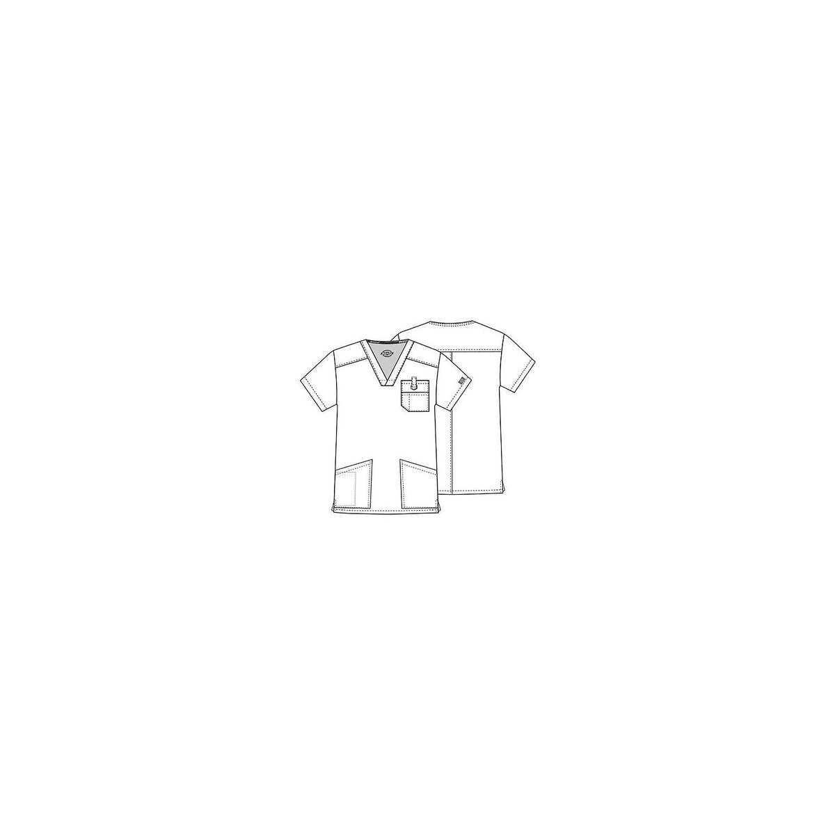 Filipina quirúrgica Dickies 81906 para hombre talla extra en color Blanca, detalle de diseño | color:blanca