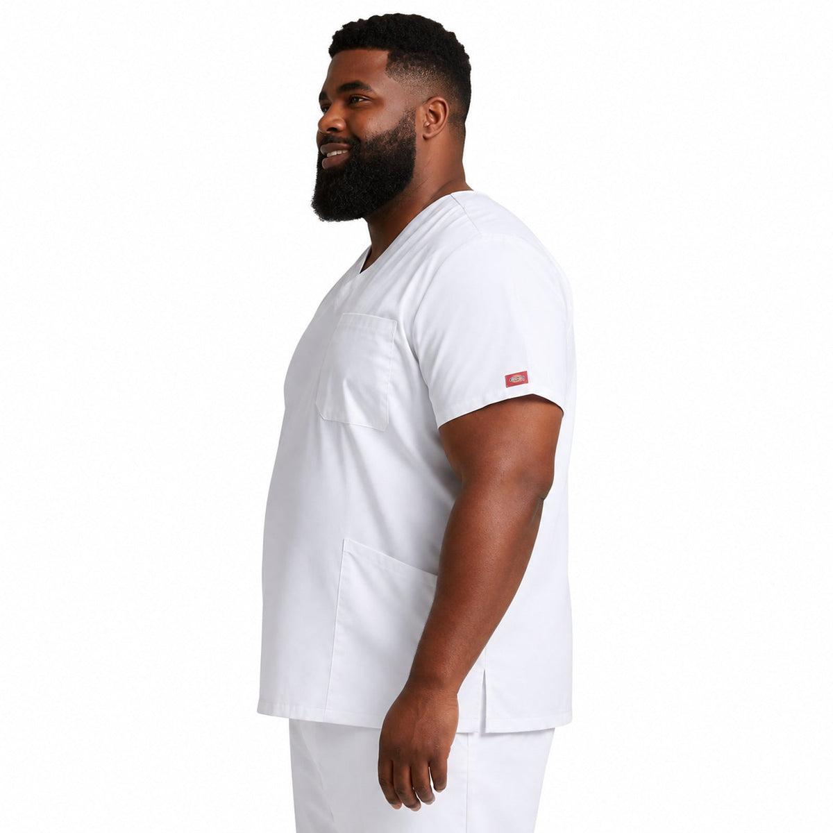 Filipina quirúrgica Dickies 81906 para hombre talla extra en color Blanca, vista lateral | color:blanca