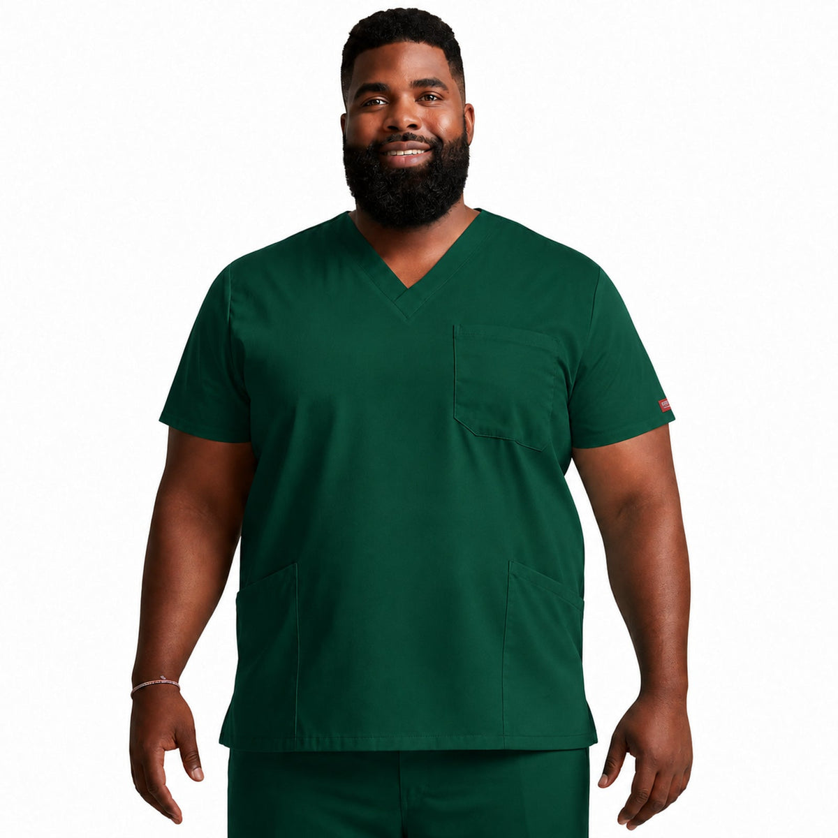 Filipina quirúrgica Dickies 81906 para hombre talla extra en color Verde botella, vista frente | color:verde-botella