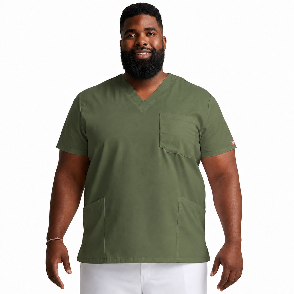 Filipina quirúrgica Dickies 81906 para hombre talla extra en color Verde olivo, vista frente | color:verde-olivo