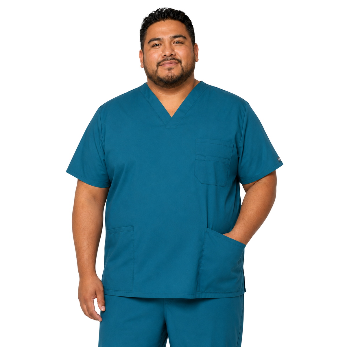 filipina quirúrgica Dickies 81906 EDS Signature para hombre tallas extra 4XL y 5XL Azul Caribe, vista frontal | color:azul-caribe