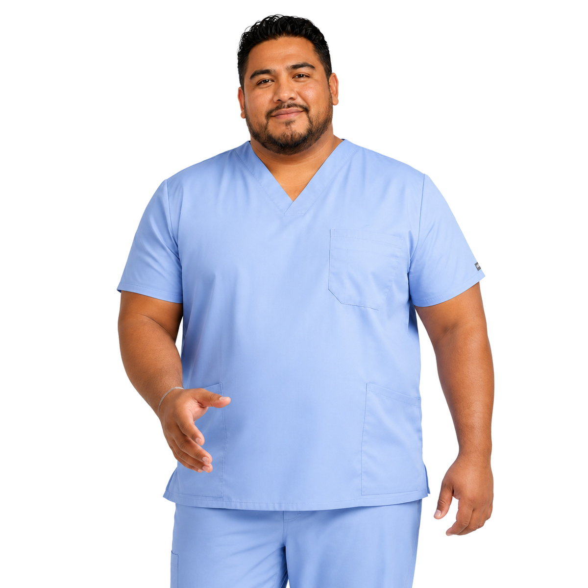 filipina quirúrgica Dickies 81906 EDS Signature para hombre tallas extra 4XL y 5XL azul cielo, vista frontal | color:azul-cielo