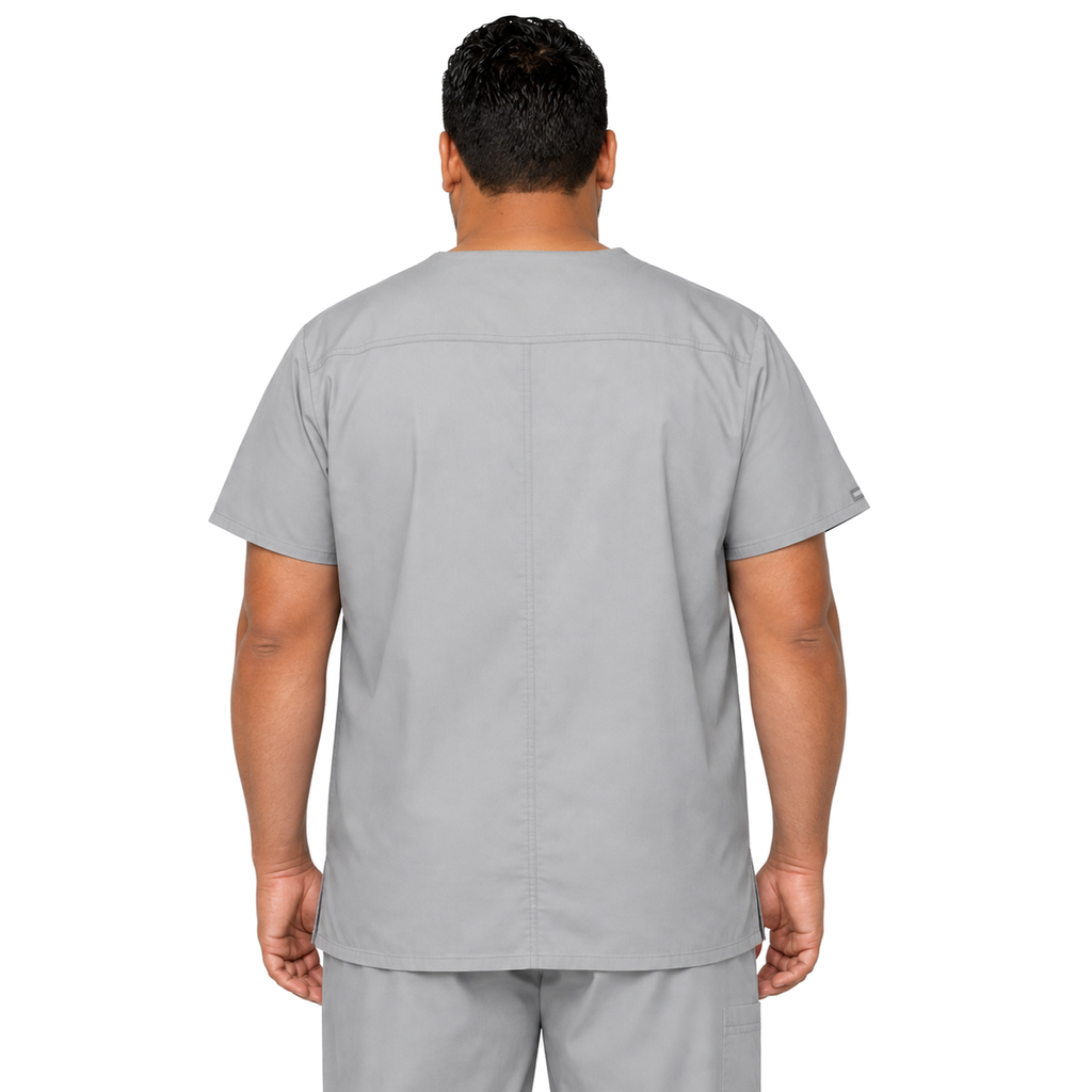 filipina quirúrgica Dickies 81906 EDS Signature para hombre tallas extra 4XL y 5XL gris claro, detalle de diseño