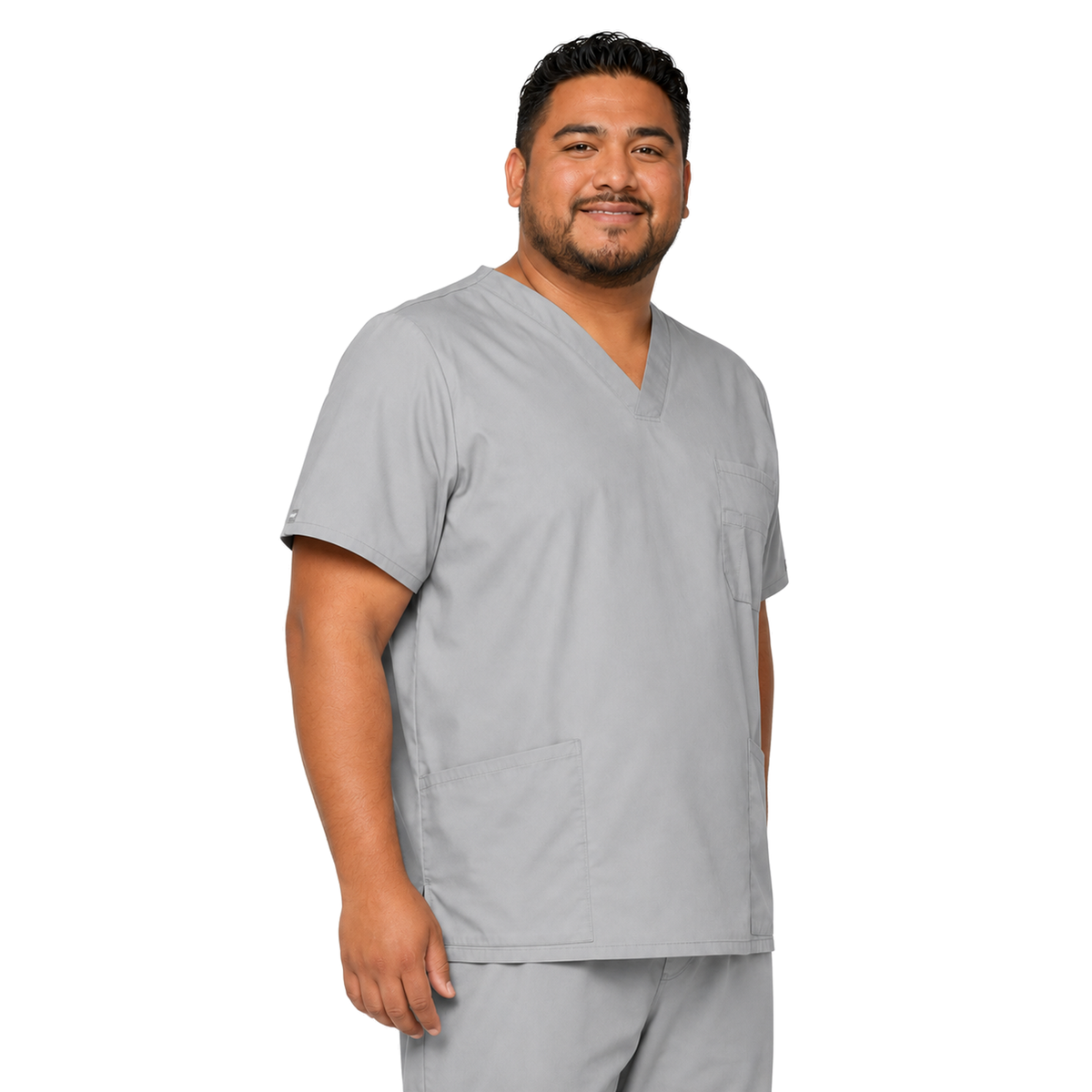 filipina quirúrgica Dickies 81906 EDS Signature para hombre tallas extra 4XL y 5XL gris claro, vista lateral | color:gris-claro