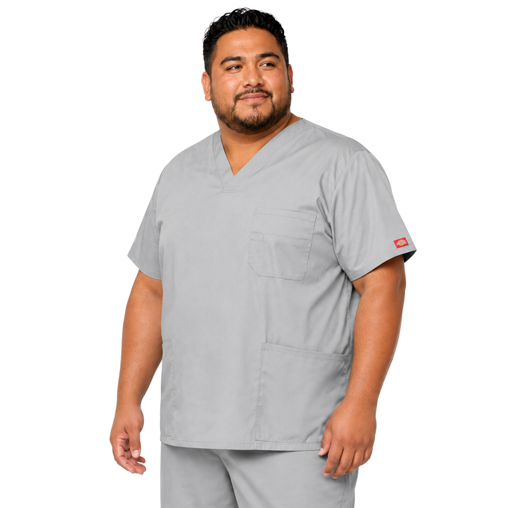 filipina quirúrgica Dickies 81906 EDS Signature para hombre tallas extra 4XL y 5XL gris claro, vista posterior