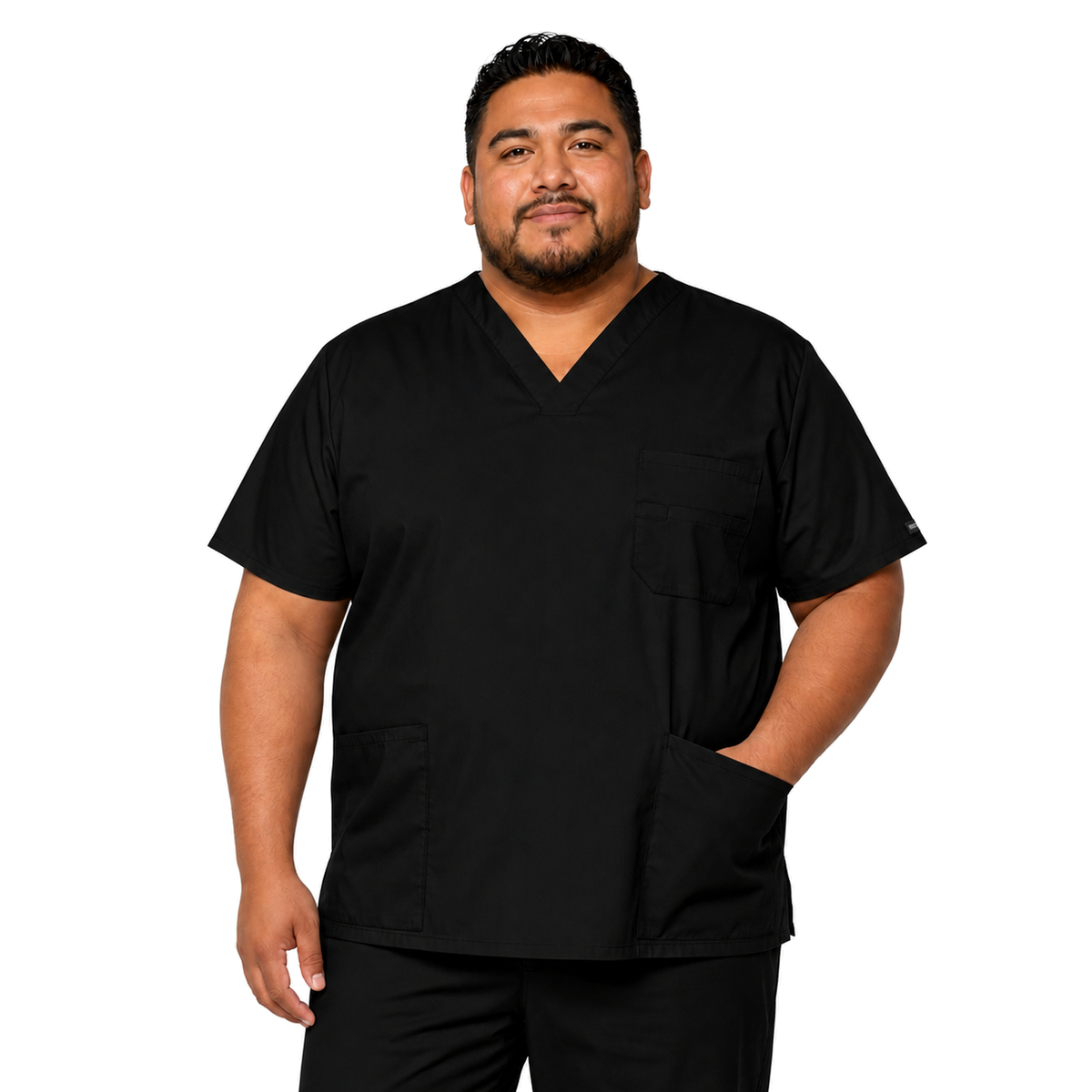 filipina quirúrgica Dickies 81906 EDS Signature para hombre tallas extra 4XL y 5XL negra, vista frontal | color:negra