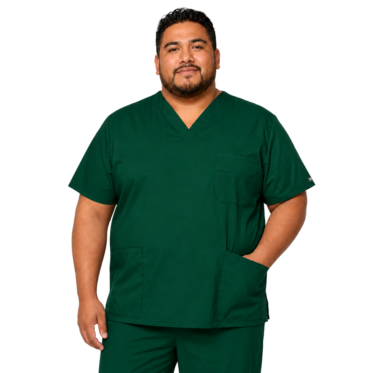 filipina quirúrgica Dickies 81906 EDS Signature para hombre tallas extra 4XL y 5XL verde botella, vista frontal | color:verde-botella