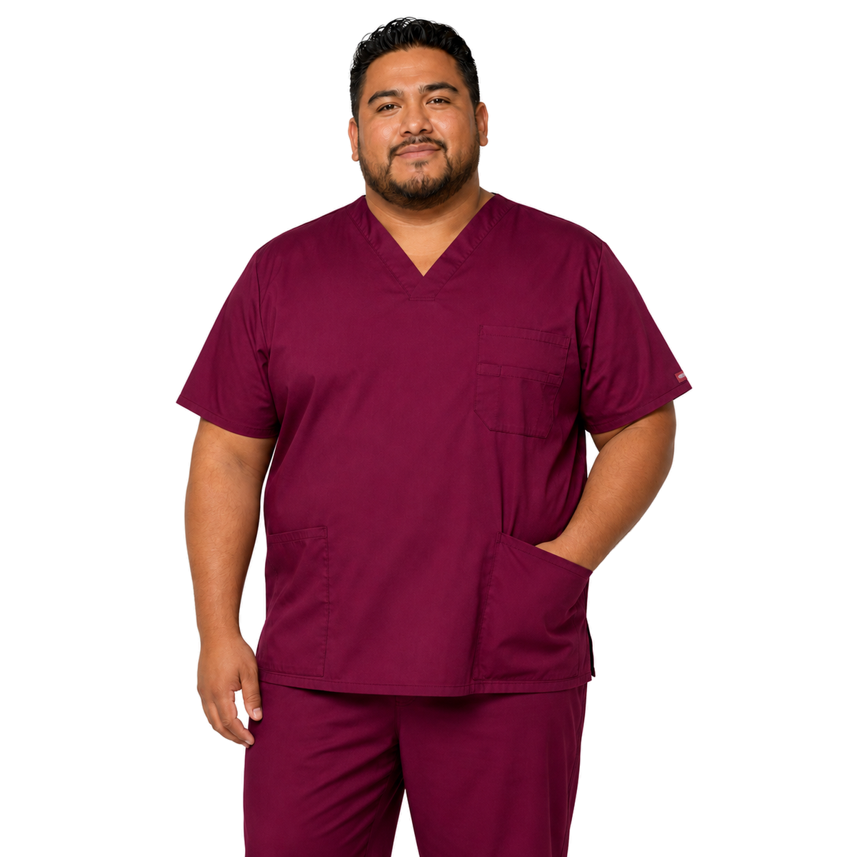 filipina quirúrgica Dickies 81906 EDS Signature para hombre tallas extra 4XL y 5XL vino, vista frontal | color:vino