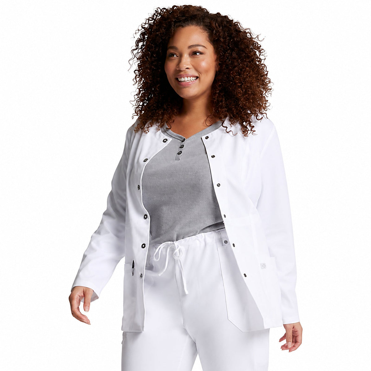 Chamarra médica quirúrgica Dickies 82310 para mujer blanca, vista de producto 03 | color:blanca